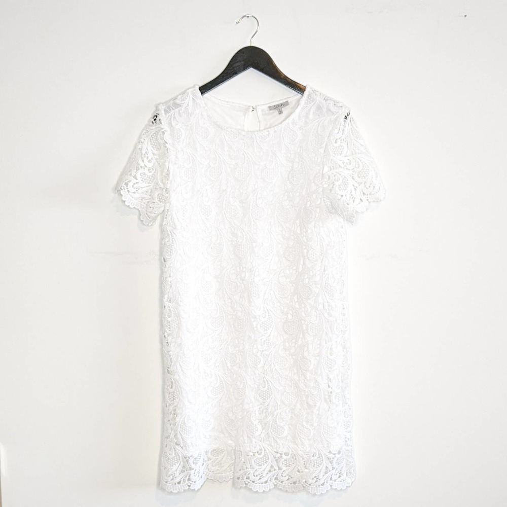 JODIFL short sleeve lace mini dress, white, small